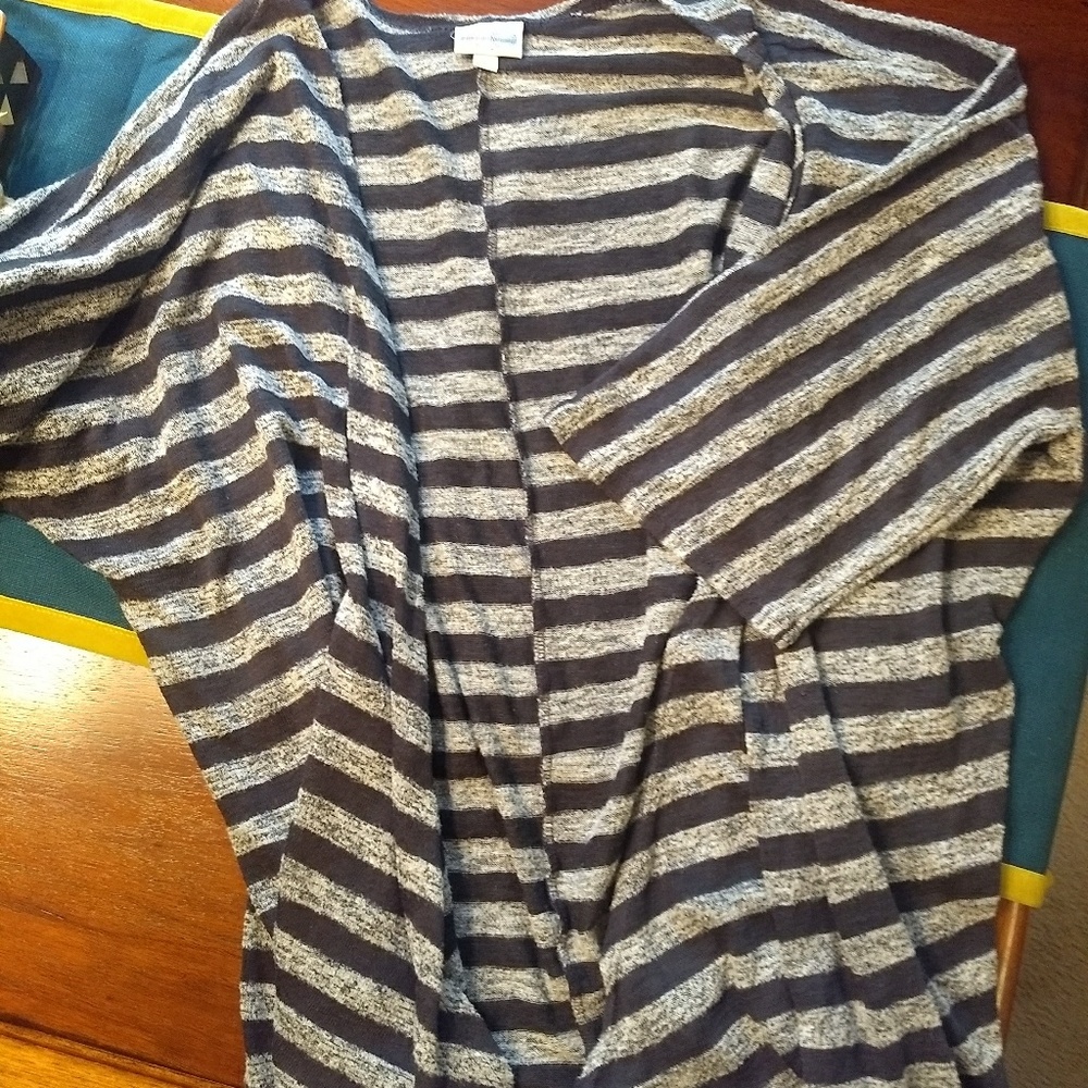 Light and dark grey striped cardigan